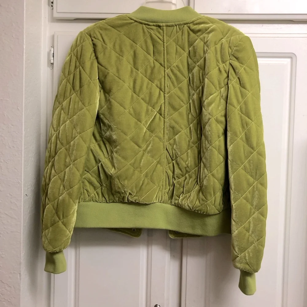 7 For All Mankind Chartreuse Bomber Jacket - Picture 5 of 9